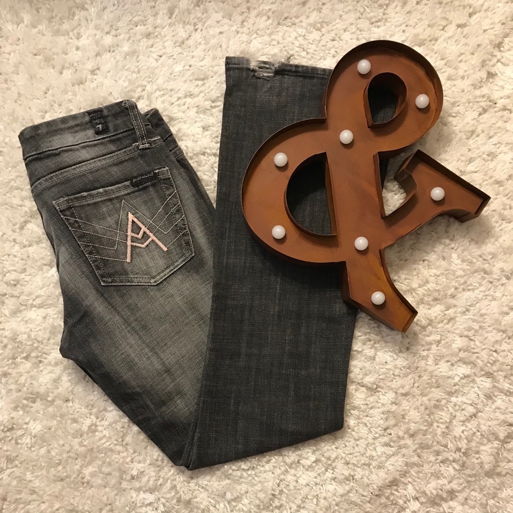 7 for all mankind A pocket black faded jeans sz 27